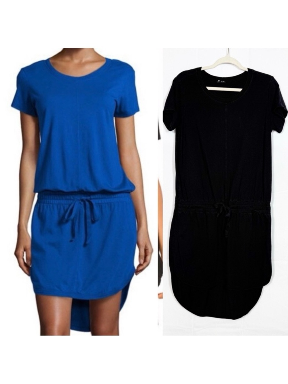 Wilt High Low Casual Tie Waist T-Shirt Dress Swim Cover Mini Loungewear Black